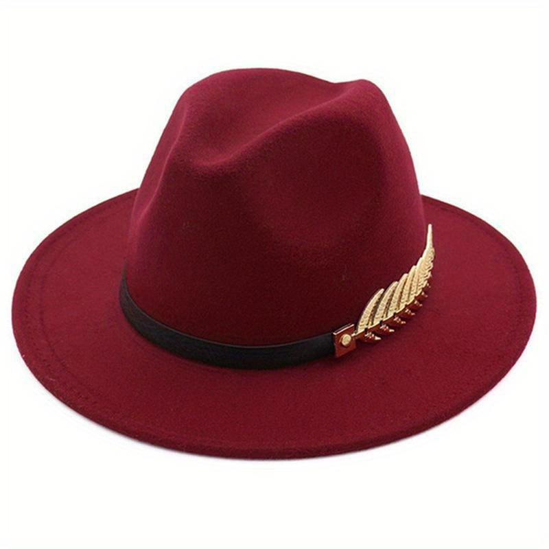 1 chapeau unisexe en laine à large bord, style jazz vintage, pour homme et femme