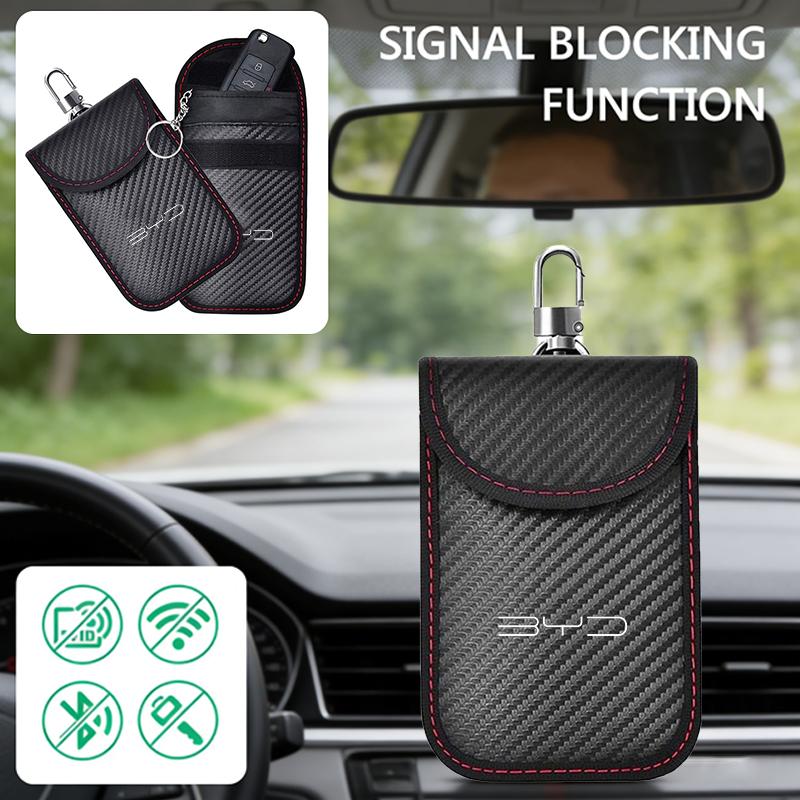 Car Key Case Signal Blocker Bag RFID Shielding Pocket For BYD Song Qin Han Tang DM 2018 PLUS Song Pro MAX Yuan Accessories