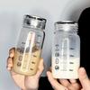Leak Proof Microwave Safe Glass Drinkware 300ml With Measurement Scale Portable Water Bottle For Milk Juice Coffee