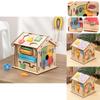 Kids Wooden Busy House Educational Toy With Multiple Sides And Cognitive Learning For Preschool Children