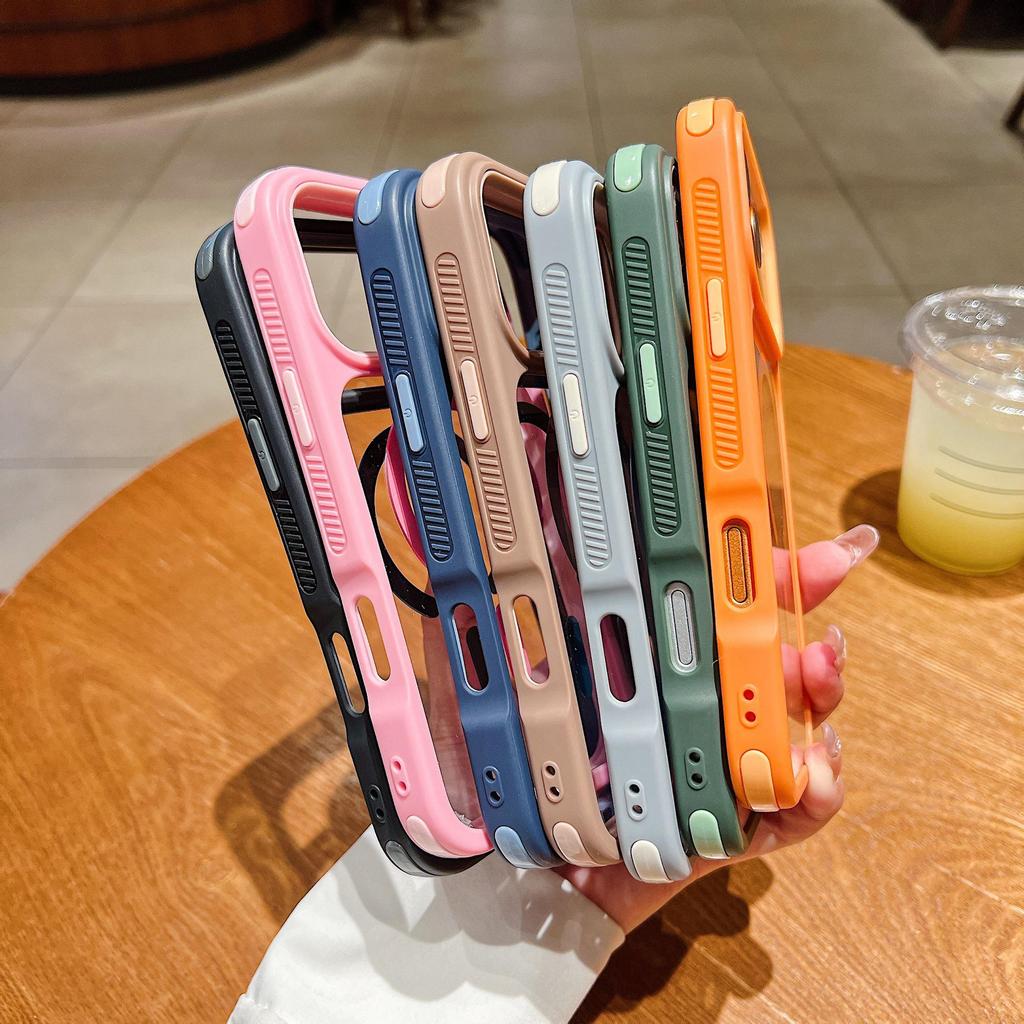 iPhone 17 PRO MAX Cool Drop-Proof Magnetic Phone Case with Apple 16 Anti-Slip Strips and iPhone 15 Hard Protective Shell