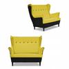 Sofa Canapé Bergère ARI DUO Scandinave Noir - Jaune