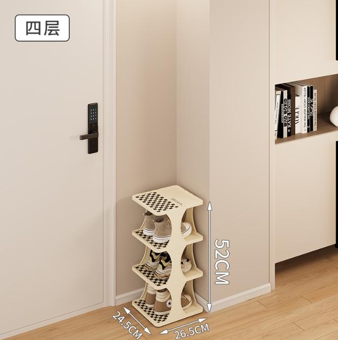 

Компактная полка для обуви, идеально подходящая для небольших помещений и узких проходов — многоуровневый шкаф для хранения обуви для дома, офиса, общежития 4 Layers