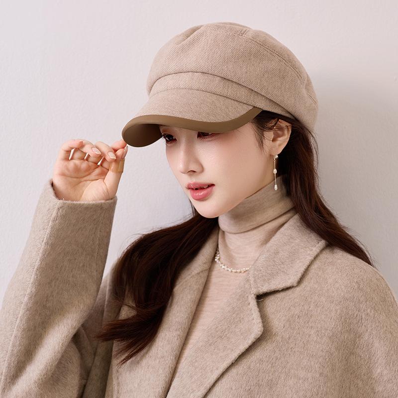 Autumn new British retro octagonal hat fashionable temperament painter hat high quality literary flat top hat men and women