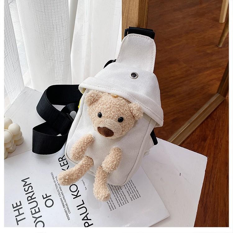 

Cute cartoon canvas breast bag girl 2025 new children s bag messenger bag boys lightweight fanny pack 12*13*19 белый