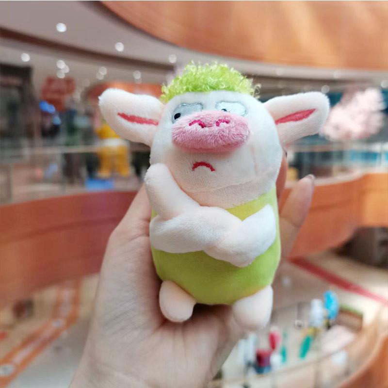 Adorable Green Pig Keychain Plush Toy Cute Animal Stuffed Doll For Kids Gift