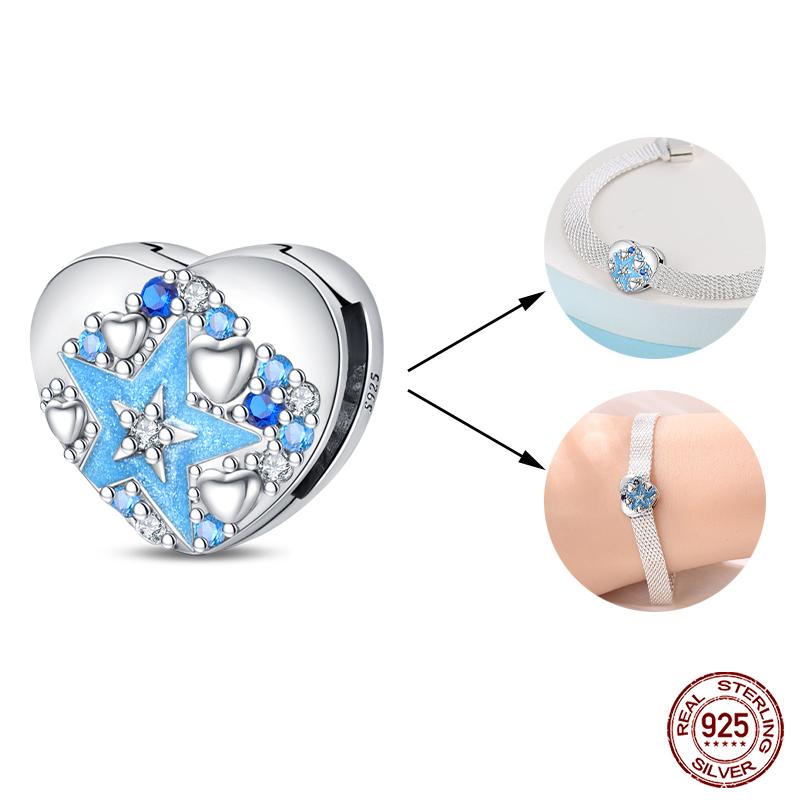 925 Silver Double Lucky Clover Guardian Lotus Flat Beads Fit Qikaola 925 Bracelets Fine DIY Jewelry For Women