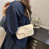 Light luxury simple splicing small square bag lock buckle versatile trend niche new portable messenger shoulder bag