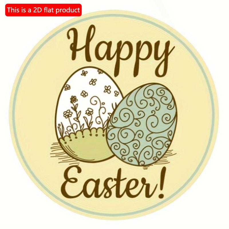 2d Flat 20*20cm, Easter Home Decoration, Easter Happy Egg Wooden Logo, for Home, Kitchen, Garden, Bedroom, Bar Decor.