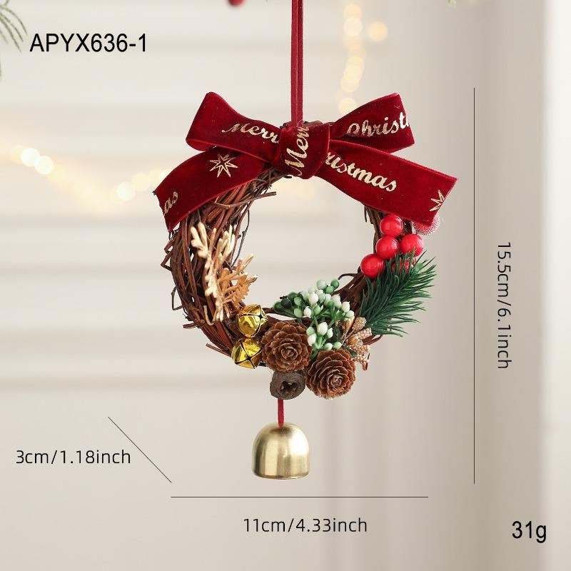 New Christmas bell pendant wrought iron metal scene arrangement pendant Christmas tree decoration wreath door decoration