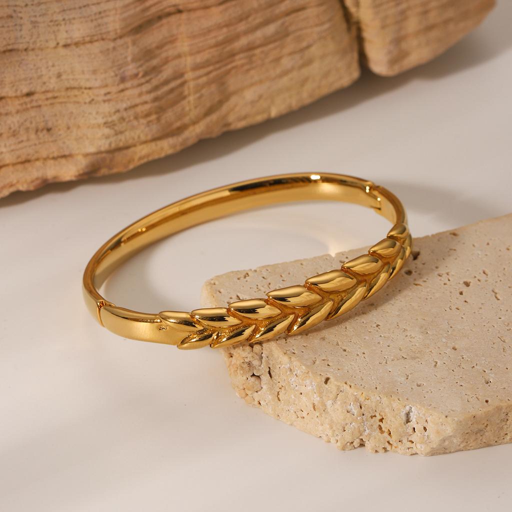 Wheat Ear Bangle, Light Luxury High-end Bangle for Women, Titanium Steel Non-fading Jewelry, Elegant Bracelet