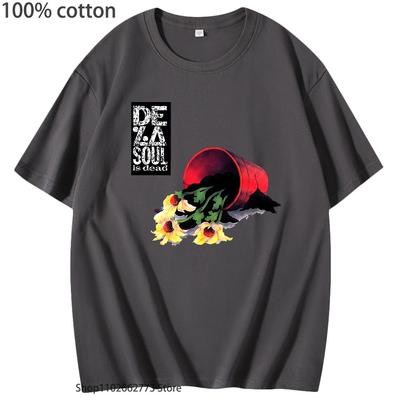 De La Soul Is Dead Grafik T-Shirt Damen Lässig Anime Manga T-Shirts 100% Baumwolle Kurzarm Tees Damen Streetwear Kpop Tops