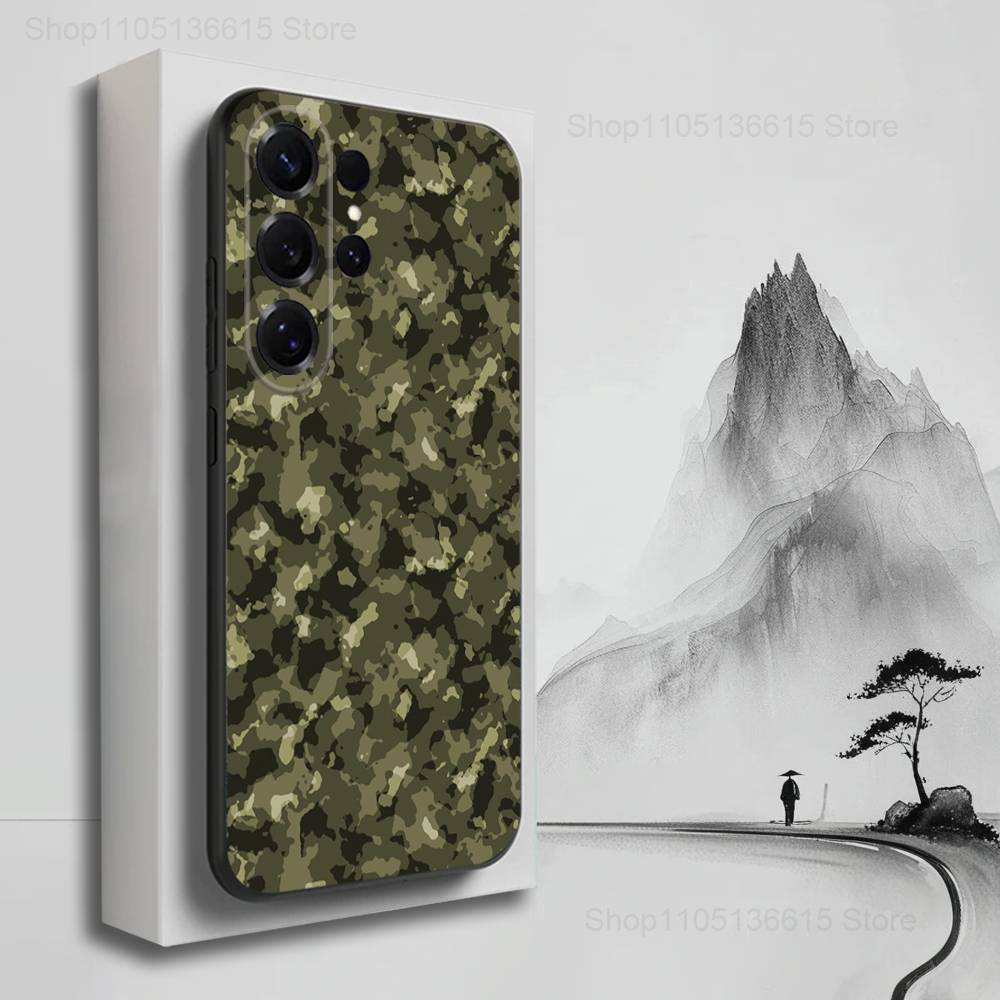 

Camouflage Art Army Phone For Samsung S22,S25,S24,S23,Ultra,FE,Plus,S21,S20,S10,S9,Lite,Soft Silicone Black SamsungS23plus5G