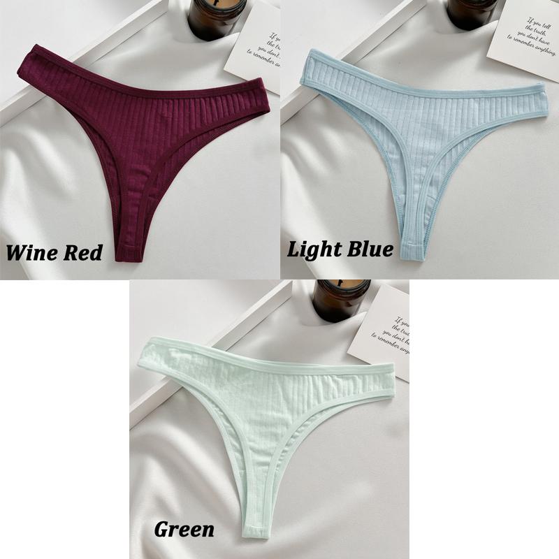 

FINETOO 3 шт./компл. женские хлопковые стринги сексуальные трусики-стринги с низкой посадкой нижнее белье женское дышащее мягкое нижнее белье однотонные трусы S&1 Set