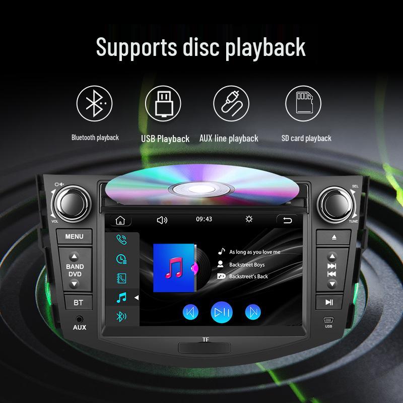 Compatible with 07-12 Toyota RAV4: Navigation Console with Wireless CarPlay, Bluetooth, and DVD Player.