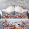 Comforter 3Pcs 1 Duvet+2 S Pink Christmas Deer Winter Snow Scene Theme Christmas Bedding Set Queen King Size