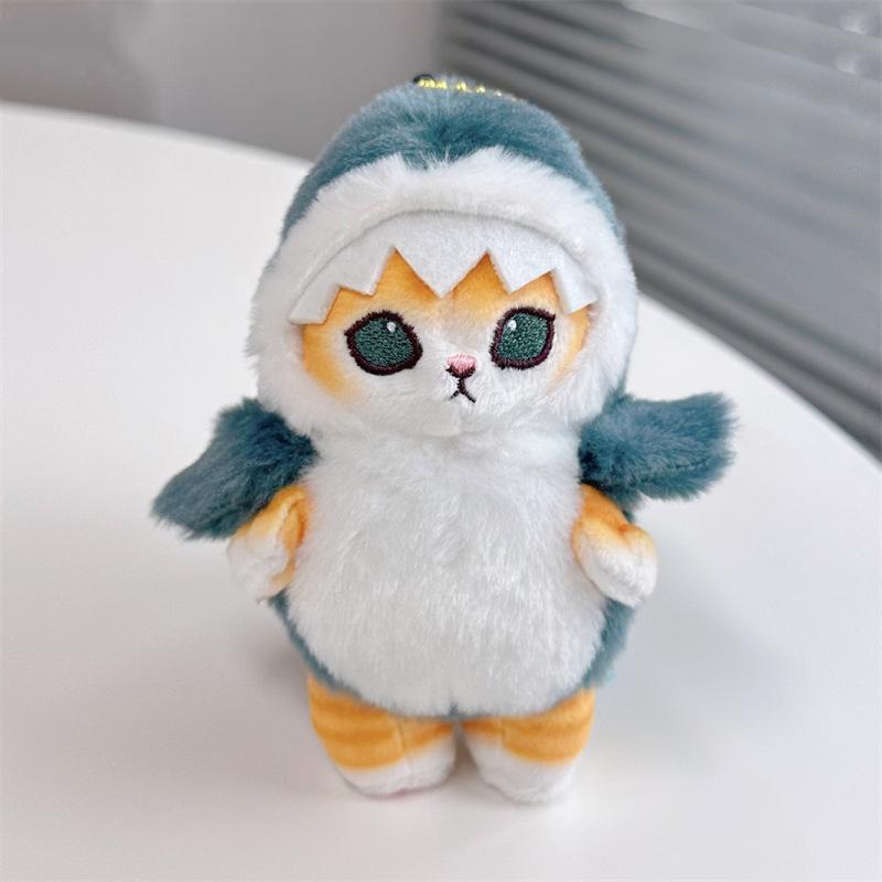 Plush Cat Shark Pendant Toy Soft Doll Fried Shrimp Cat Bag Decor Kid Xmas Gift