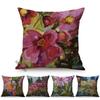 Multicolor Flowers Oil Painting Style Cotton Linen Pillow Case Rose Sunflower Violet Vase Sofa Decoration Cushion Cover Cojines