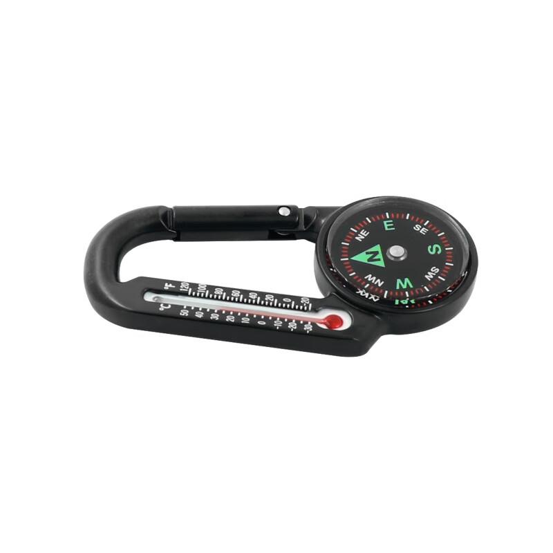 OEING Outdoor Multifunction Compass Carabiner with Thermometer (2-Pack)