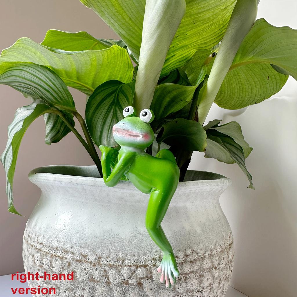 1pc Cartoon Frog Figurines Flower Pot Ornament Home Garden Bonsai Decoration Resin Crafts Desktop Fish Tank Decorations