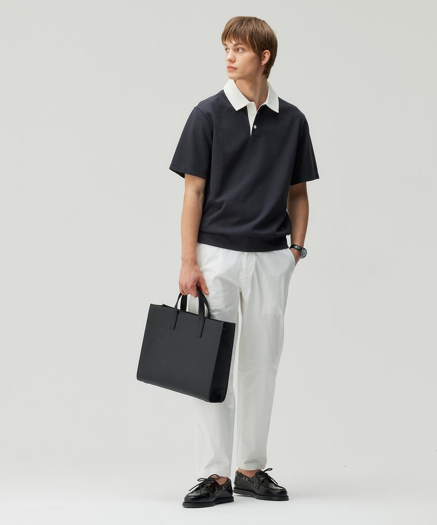 MINDBRIDGE Loose Tapered White Elastic Pants