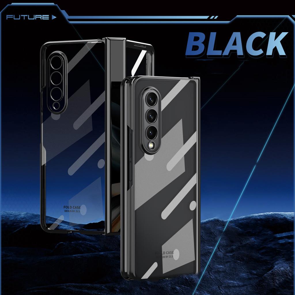 For Samsung Z Fold 4 Transparent Plating Fashion Cover Case For Samsung Galaxy Z Fold 4 Fold4 Zfold4 Glass Film Coque