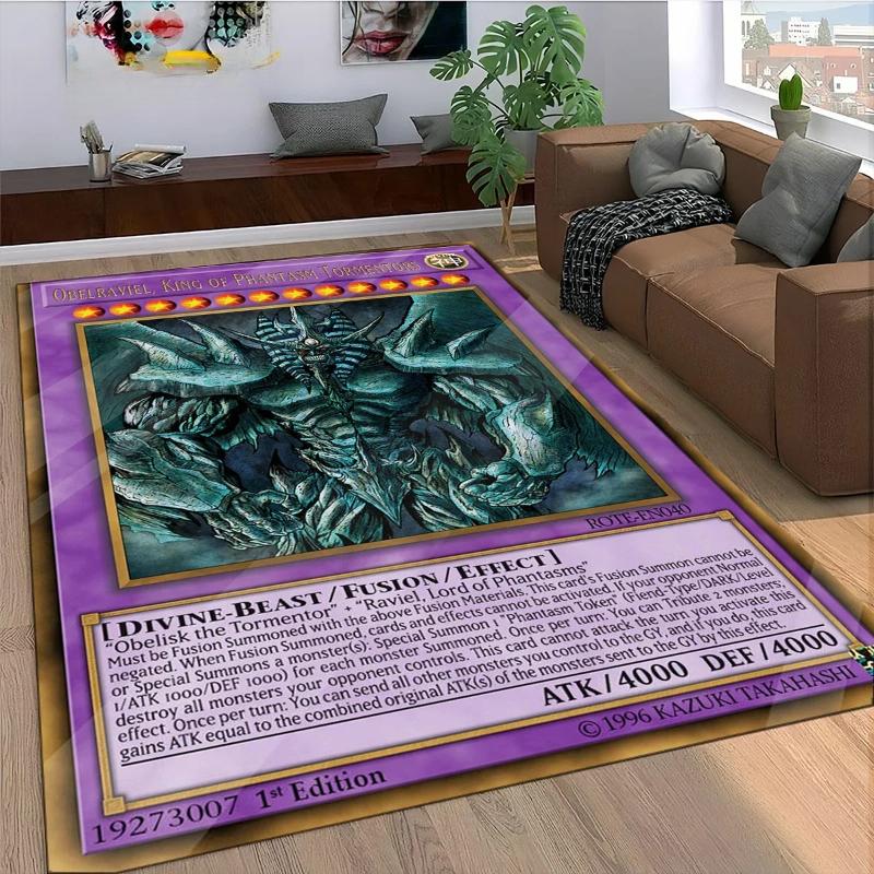 27 Stil Yu-Gi-Oh Karten Teppich für Wohnzimmer Heimdeko Schlafzimmer Bettseite Rutschfest Bereichsteppiche Maschinenwaschbare Fußmatte Türvorleger