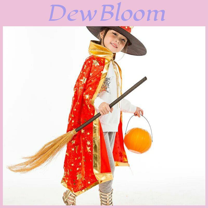 Children Hooded Princess Cloak Witch Robe Cape Floorlength Costume Halloween