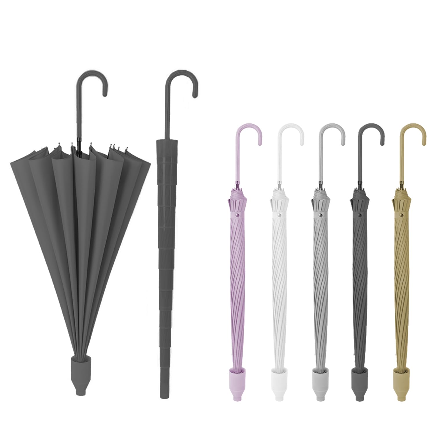 

TVVTO Длинный зонт с водонепроницаемым чехлом и большим безопасным 16 прочным и подходящим для дождя и подходящим для дождливой машины оставаться на работе [Стандарт JIS]