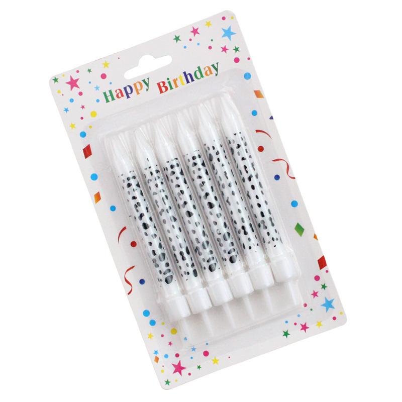 Ins Style Cow Theme Printed Pattern Cake Candles Creative Party Personalized 6 Suck Card Candles