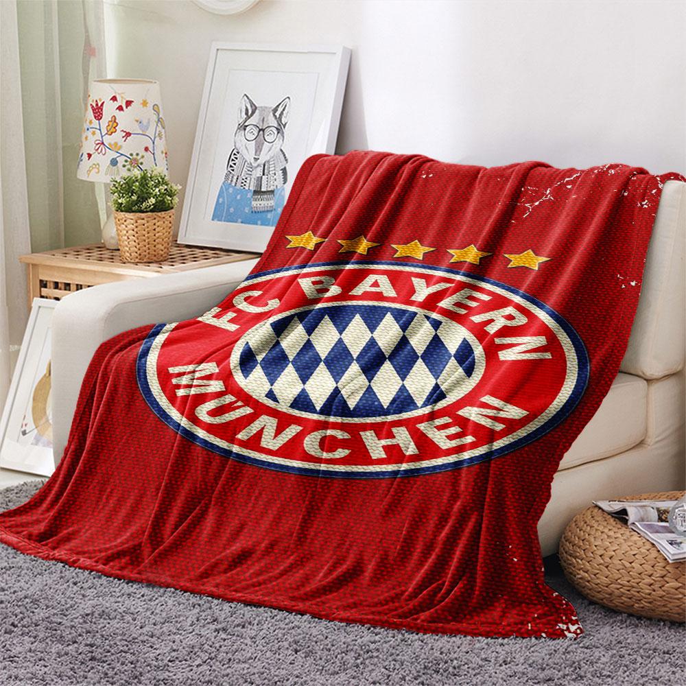 1PC FC Bayern Munich Patterned Flannel Blanket Suitable For All Seasons for Home Decor Warmth and Comfort Gifts Holiday Present