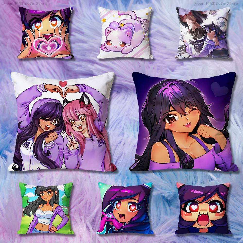 Cute AAphmau Pillow Cases for Bedroom Living Room Sofa Home Decor Polyester Cushion Cover with Zipper