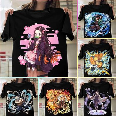 25 Nouveaux T-shirts Tendance Anime Demon Slayer Kimetsu No Yaiba Personnalité Tendance Manches Courtes Cadeaux Mode Enfants Frère