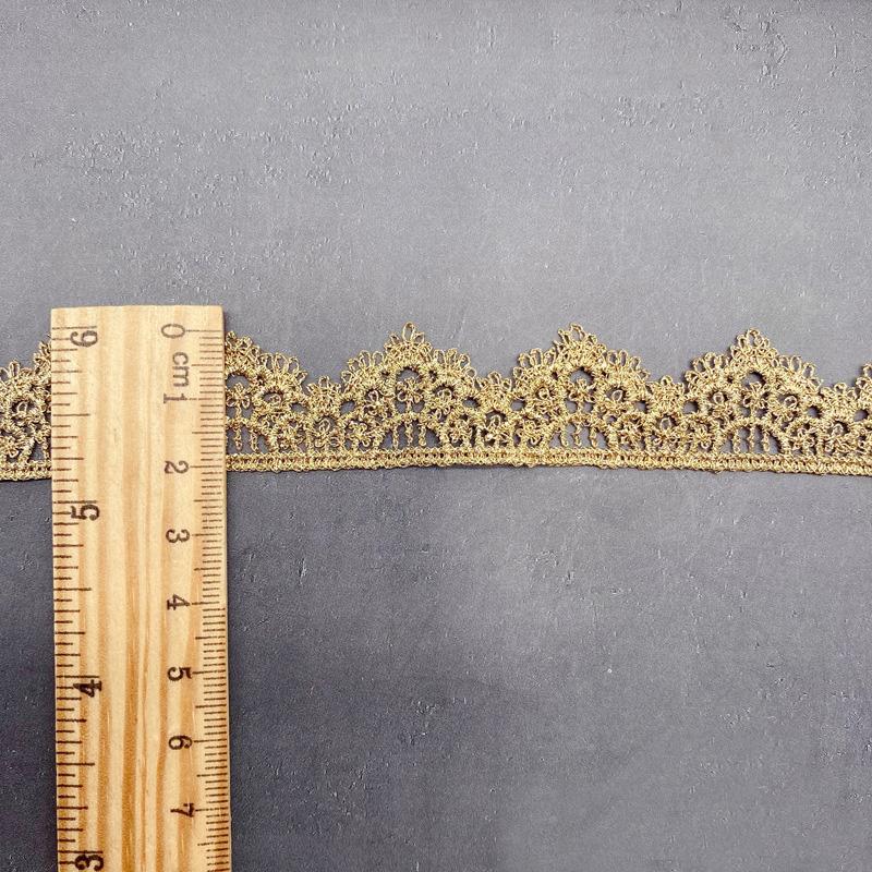 9Meters/lot 2cm wide gold and silver silk thread water-soluble embroidery lace women's dress wedding accessories