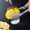 Handlicher Tomatenschneider Zitronenschneider Schneidehilfe Schneidehalter Küchenhelfer