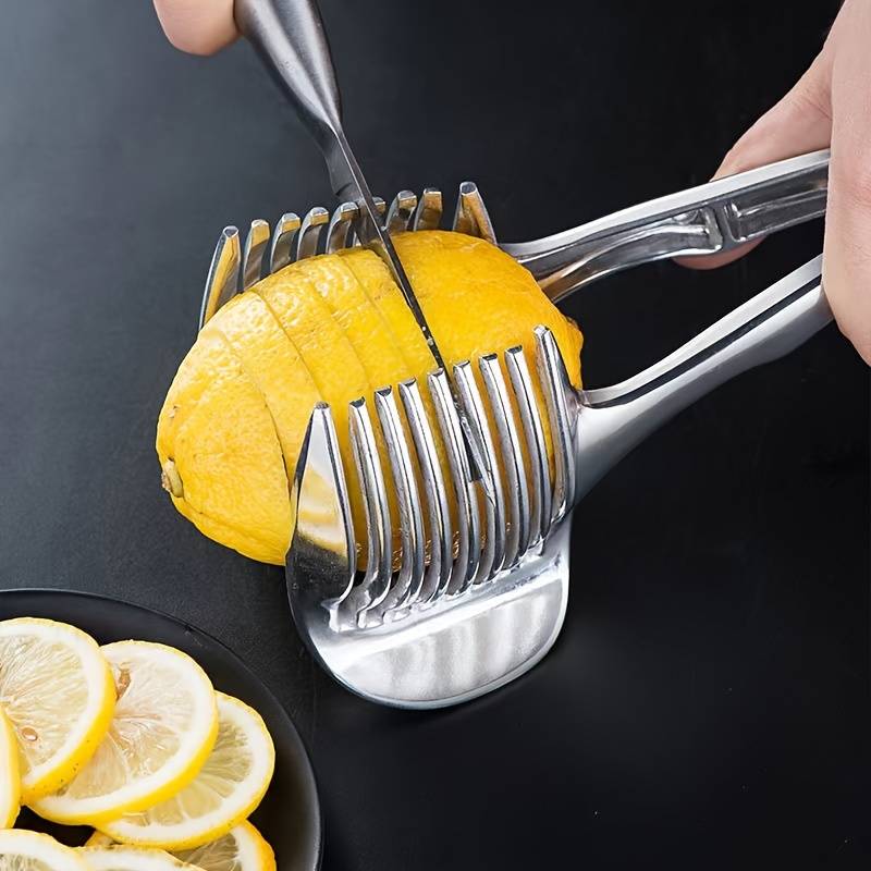 Handlicher Tomatenschneider Zitronenschneider Schneidehilfe Schneidehalter Küchenhelfer
