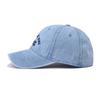 Embroidered Letter Nyc Denim Cap With Curved Brim And Windproof For Use Outdoor
