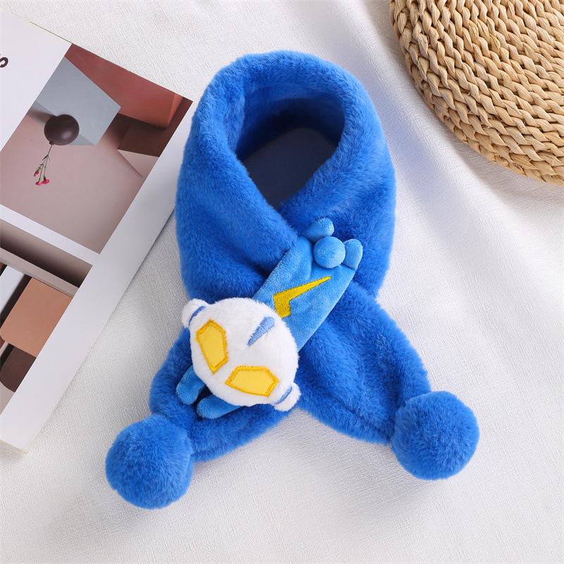 Toddler Christmas Red Scarf - Cute Cartoon Bear, Plush Imitation Rabbit Fur, Thick & Warm Neck Warmer