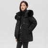 Women's clothing thickened pie overcomes women's short winter new big fur collar slim and thin cotton clothes women's coat