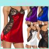 Elegante Damen Spitzen Träger Dessous Nachtwäsche Nachthemd Babydoll Kleid Set