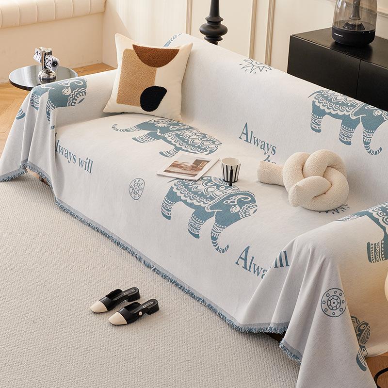 Cartoon Creative Elephant Sofa Towel Chenille Anti-Scratching Sofa Cover Cloth Dustproof Sofa Cover Universal Cover