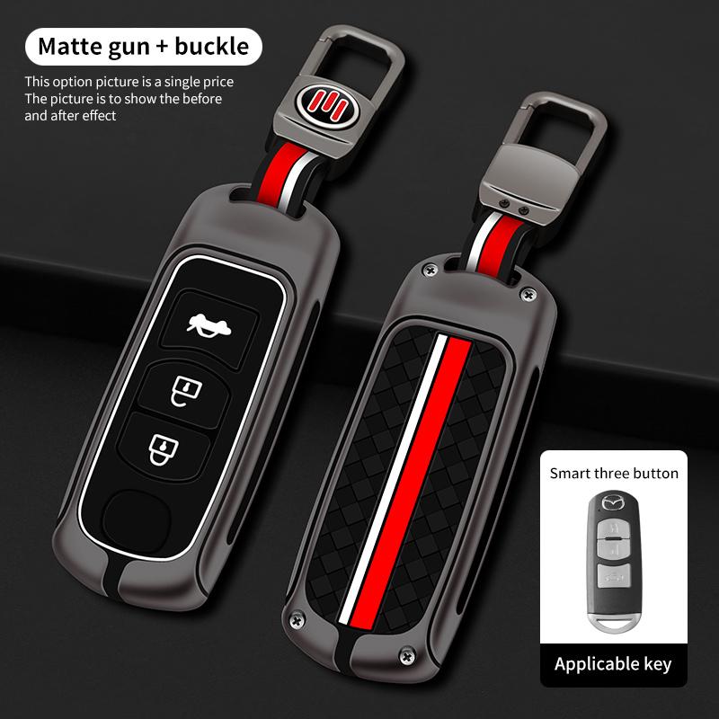 Metal Car Remote Key Case Cover Shell Fob For Mazda 2 3 5 6 Bl Bm Gj Atenza Axela Demio Cx-3 Cx3 Cx-5 Cx5 Cx7 Cx-9 Cx8 Keyless