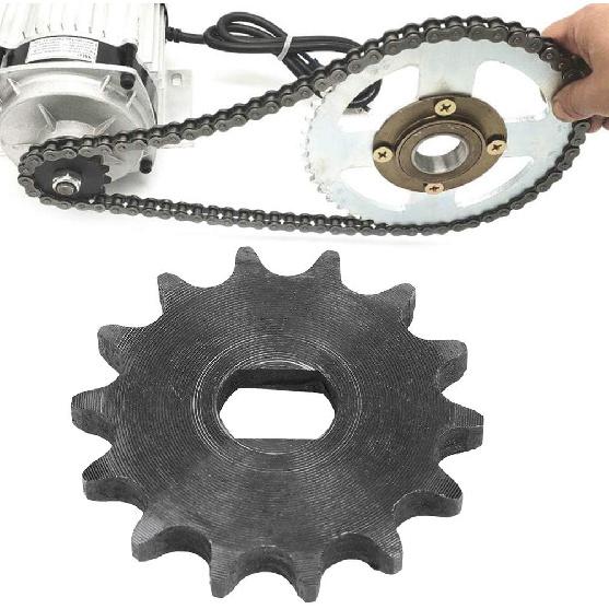 25H Bike Sprocket and Chain Set, 14 Tooth 428 Metal Chain Gear Sprocket, 12x17mm Sprocket for Electric Scooters