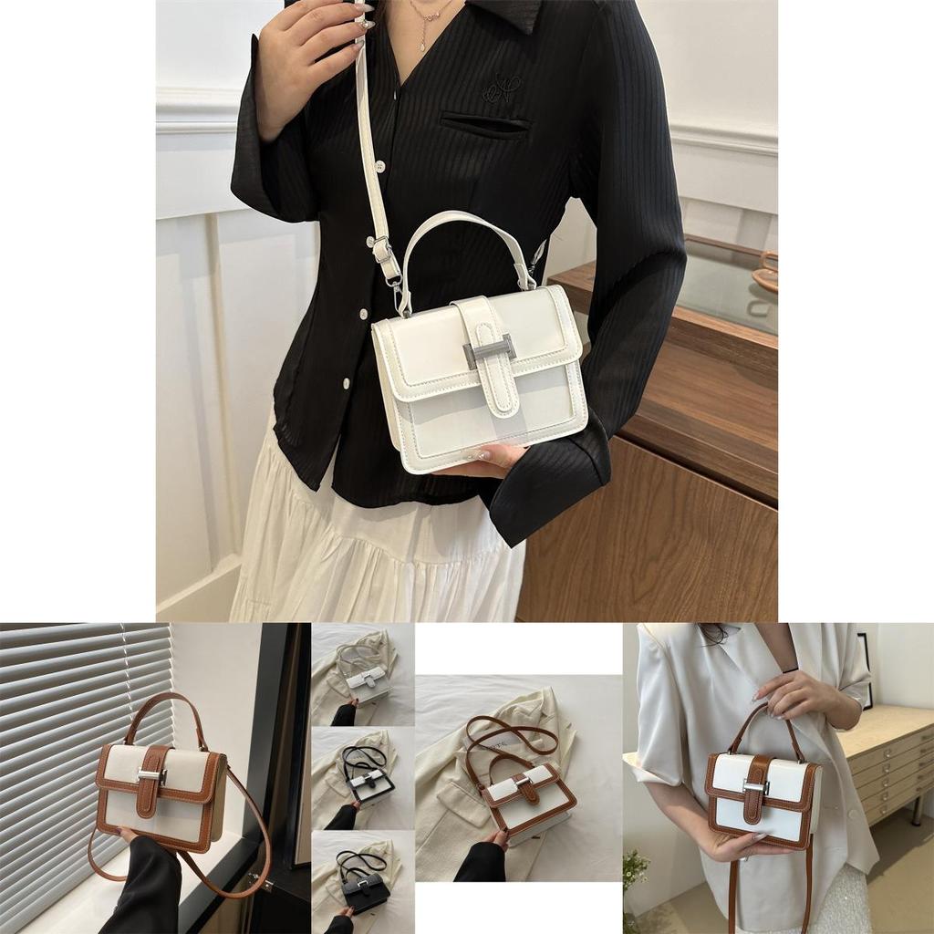 Chic Retro Women's Tote Bag In Classic Black White Brown And Khaki For Everyday Fashion