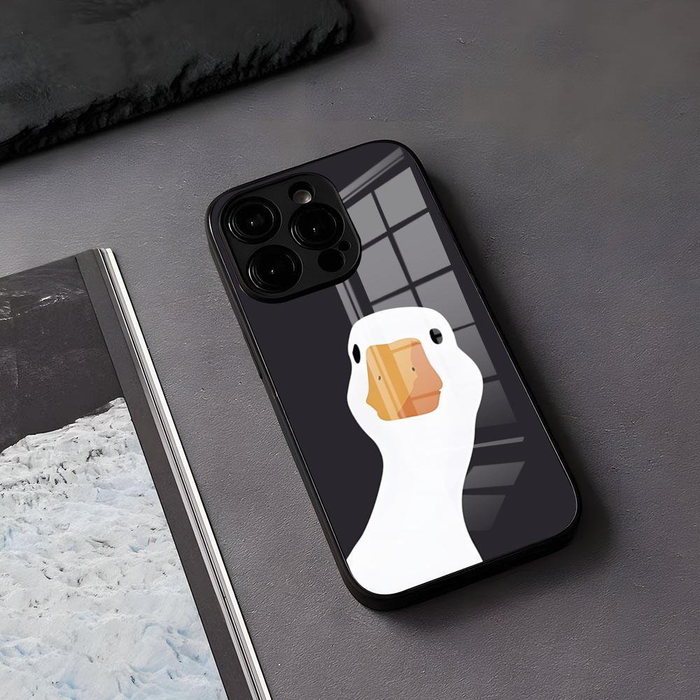 Funny D-DucK Goose Meme Phone Case For IPhone 17 Air 16 E Pro Max 15 14 13 Mini 12 Pro 11 Max Plus Black Glass Cover