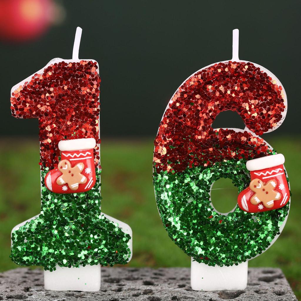 Handmade Birthday Candles: Christmas Stocking Style Cake Toppers for First Birthdays