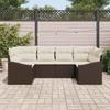 6 Piece Brown Poly Rattan Sofa Set with Cushions
