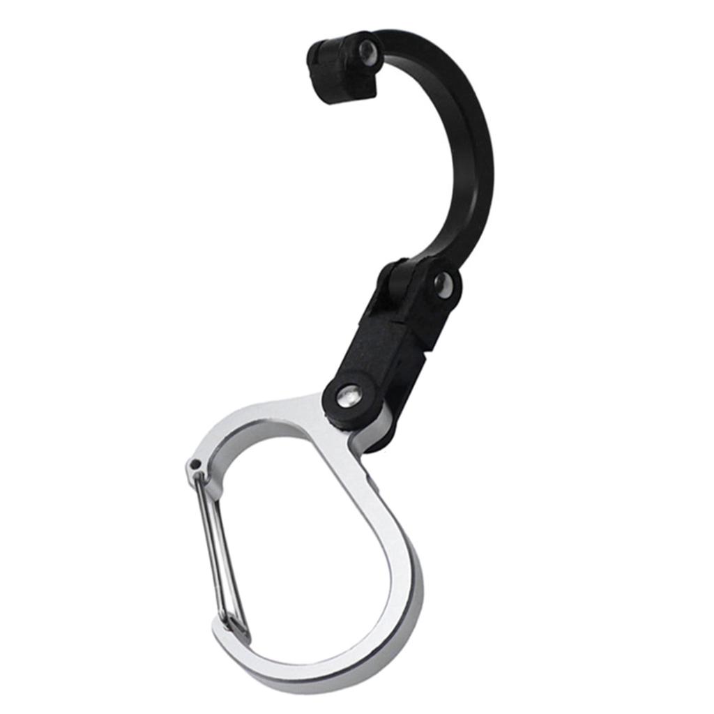 Aluminiumlegierung D-Form Schnalle, Multifunktionaler Schlüsselanhänger Karabinerhaken Schnalle Outdoor Karabinerhaken Drehbarer Hakenclip