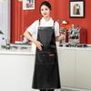 Extended PU Leather Waterproof Oil-Proof Apron for Kitchen & Catering with Custom Logo
