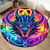 Beautiful Dragon Round Area Rug,Carpet Rug for Living Room Bedroom Sofa Playroom Decor,Non-slip Floor Mat